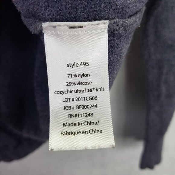 Barefoot Dreams Sweater M CozyChic Ultra Lite Slouchy Pullover Lounge Grey Purpl - Picture 9 of 13